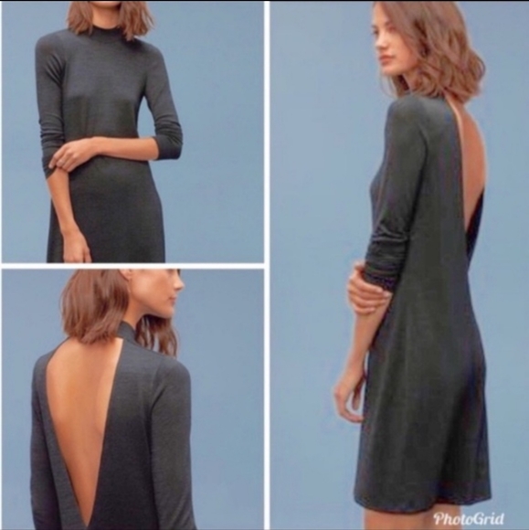 Aritzia Wilfred Free Moulton Open Back Gray Dress - Picture 4 of 4
